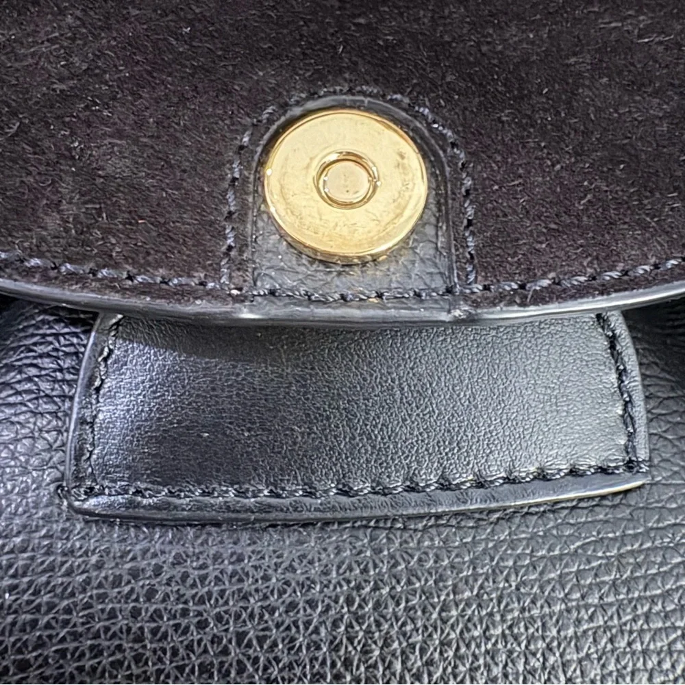 Polene Numéro Un Nano Black Leather & Suede Bag Like New